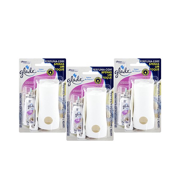 Desodorizador Glade Lembranças Da Infância 12ml C Base Kit 3