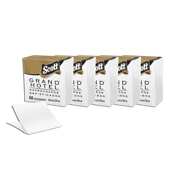Guardanapo Scott Grand Hotel 50 Folhas Duplas 23x21 Kit 5