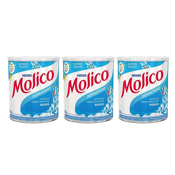 Leite Em Pó Molico Desnatado Nestlé Kit 3