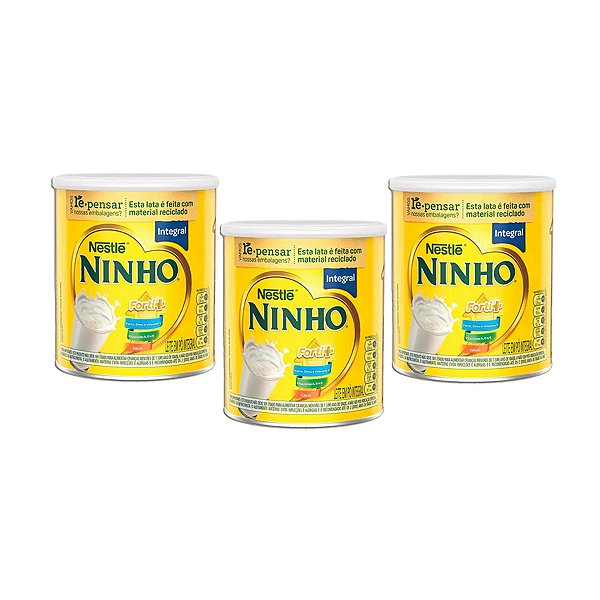 Leite Ninho Instantâneo Integral Em Lata Kit 3
