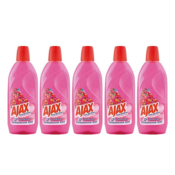 Limpador Ajax Bouquet de Flores 500ml Kit 5