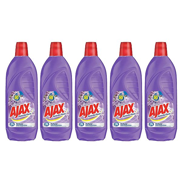 Limpador Ajax Flores De Lavanda 500ml Kit 5