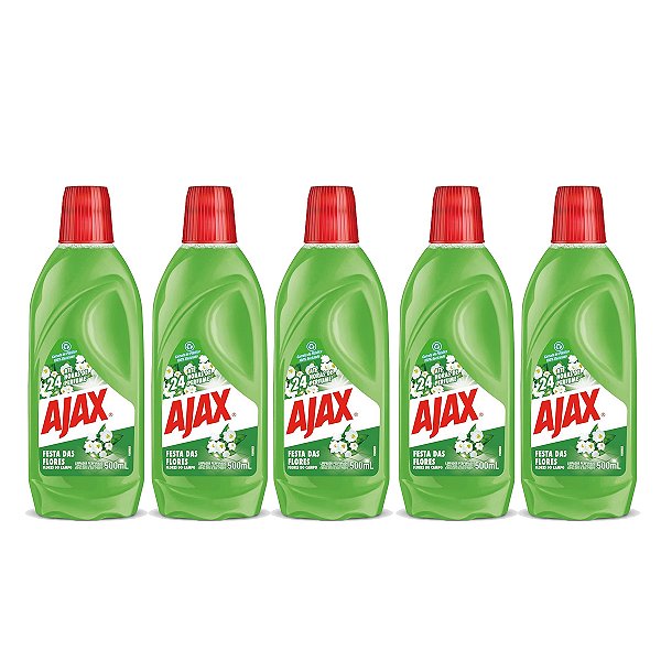 Limpador Ajax Flores Do Campo 500ml Kit 5