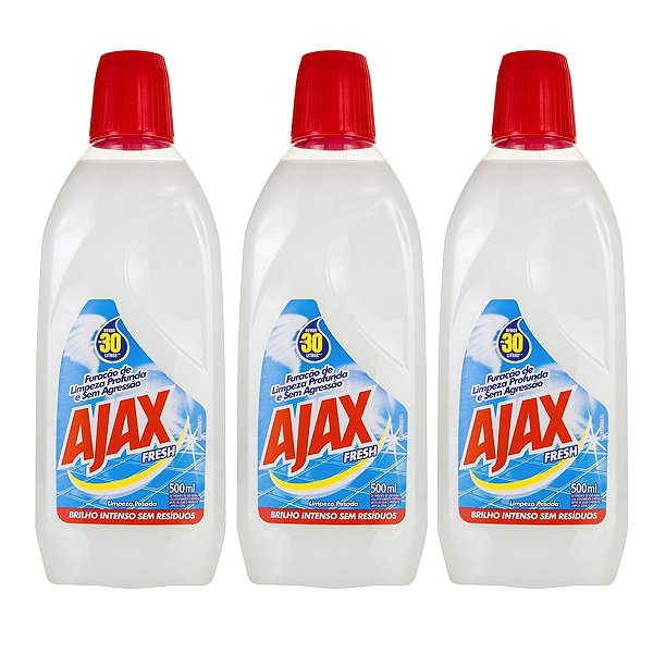 Limpador Ajax Fresh 500ml Kit 3