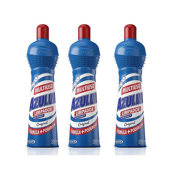 Limpador Azulim Multiuso Uso Diário 500ml Kit 3
