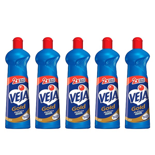 Limpador Veja Multi Uso Gold Original 500ml Kit 5