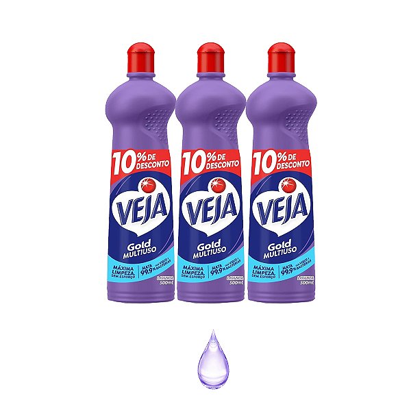 Limpador Veja Gold MultiUso Lavanda 500ml Kit 3