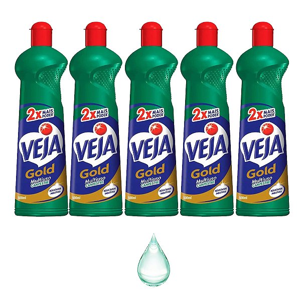 Limpador Veja Multi Uso Gold Campestre 500ml Kit 5