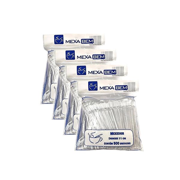Mexedor Mexa Bem Para Café Tipo Drinque Com 11cm Kit 5