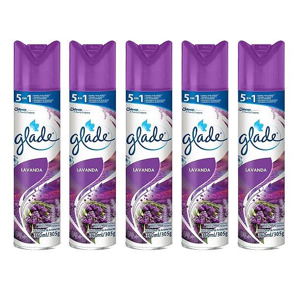 Odorizador De Ambiente Glade Lavanda 360ml Kit 5