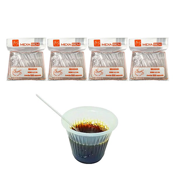 Pazinha Mexedor De Café 9 Cm Com 500 unidades Kit 4