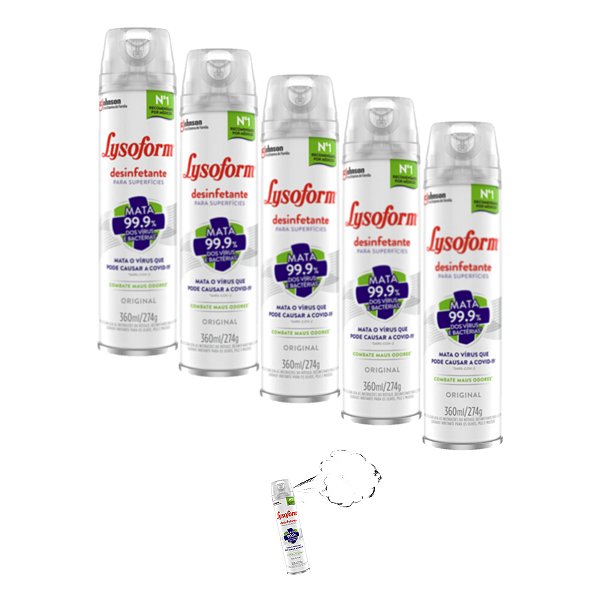 Lysoform Original Desinfetante Bactericida 360Ml Kit 5