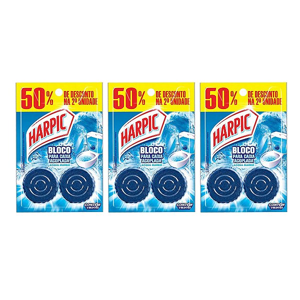 Pedra Sanitaria Bloco Harpic Caixa Acoplada Kit 3