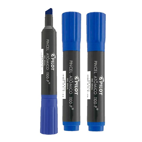 Pincel Atômico Permanente Canetão Pilot Azul Kit 3