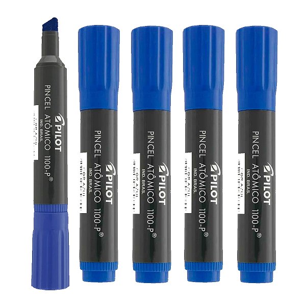 Pincel Atômico Permanente Canetão Pilot Azul Kit 5
