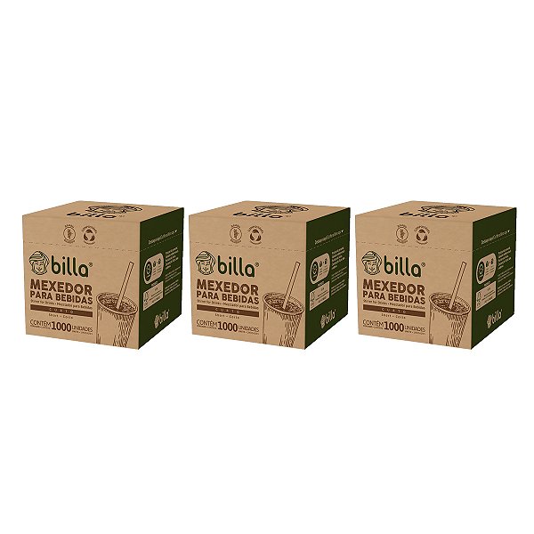Billa Mexedor de Bambu Para Bebida Kit 3