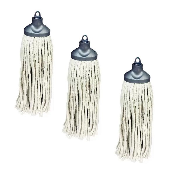 Mop Esfregão de Algodão Refil Nobre Kit 3