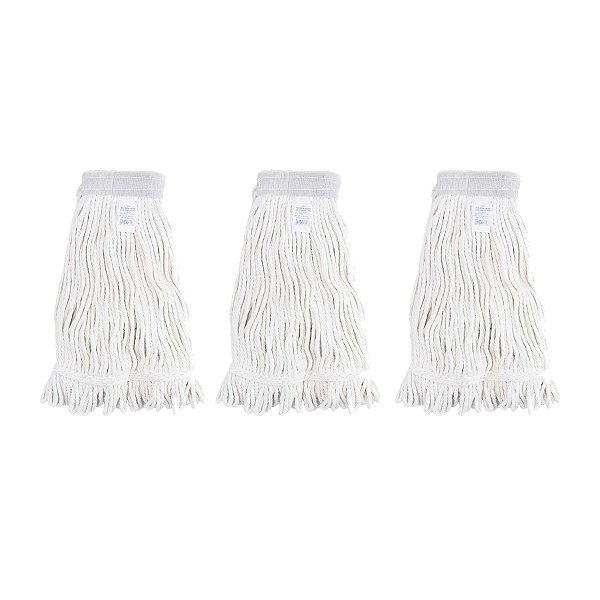 Mop Úmido Líquido Algodão Ponta Dobrada Refil Kit 3