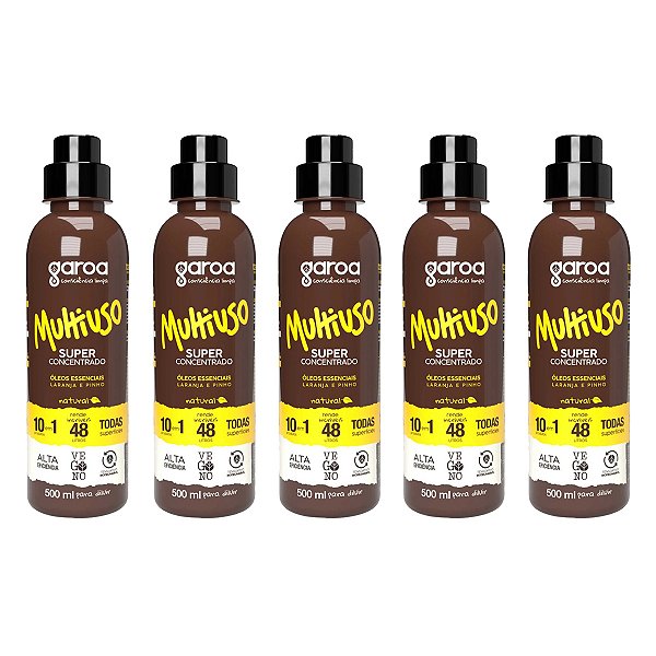 Multiuso Bio Vegano Garoa Super Concentrado 500 ml Kit 5