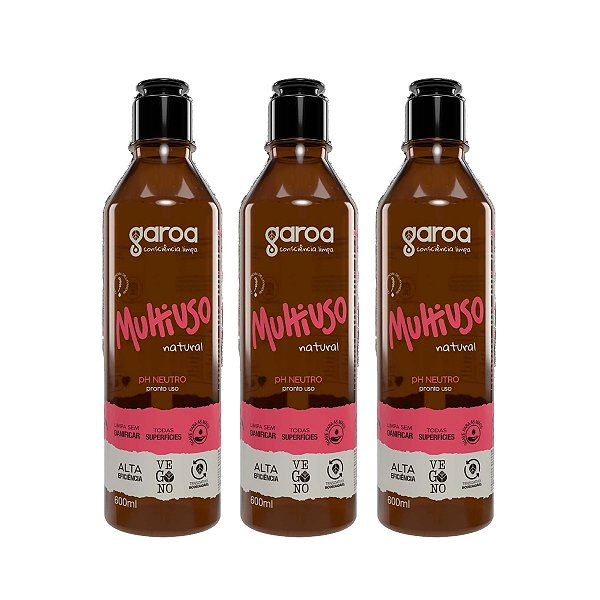Multiuso Garoa Natural Vegano Bio 600 ml Kit 3