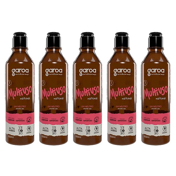 Multiuso Garoa Natural Vegano Bio 600 ml Kit 5
