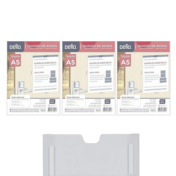 Quadro de Aviso A5 Dello 210x150x5mm Kit 3