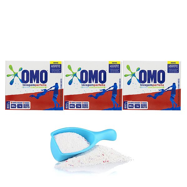 Sabão Em Pó Omo Lavagem Perfeita 800g Kit 3