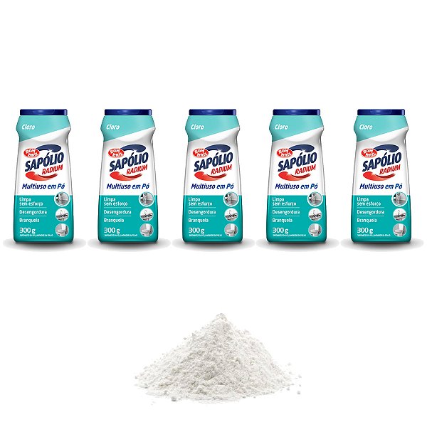 Sapólio Radium em Pó Cloro 300g Kit 5