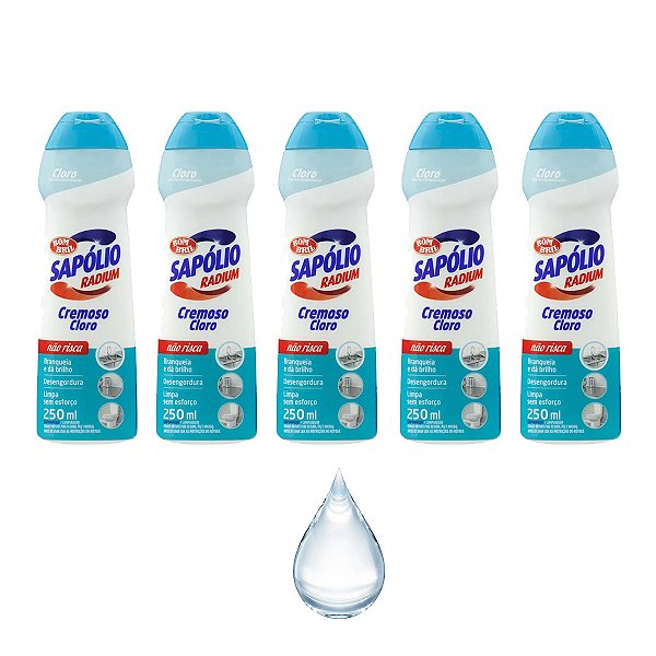 Saponáceo Sapólio Radium Cremoso Cloro 250ml Bombril Kit 5