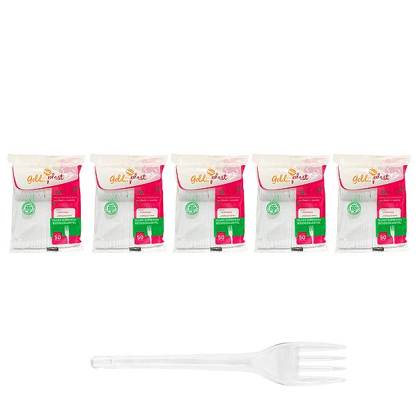 Garfo Garfinho Talher Transparente Bio Sobremesa Kit 5