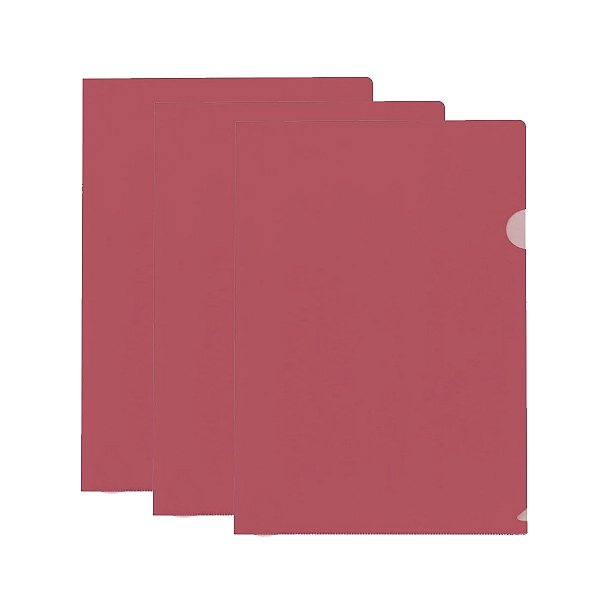 Pasta L Ofício Acp Vermelho 23x33cm 10U Kit 3
