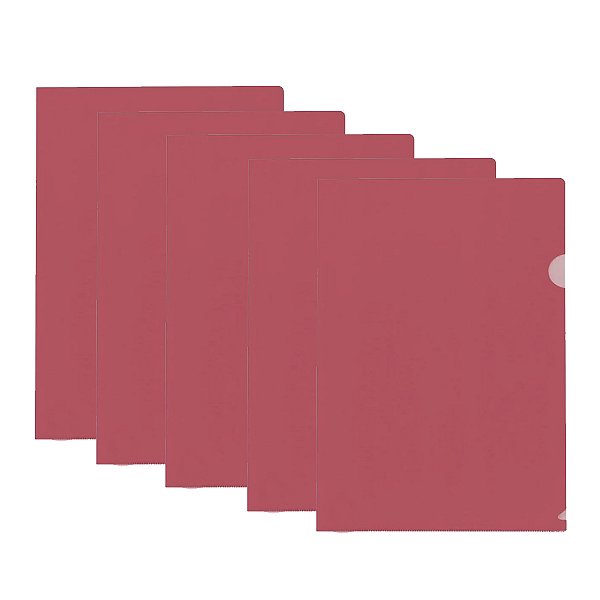 Pasta L Ofício Acp Vermelho 23x33cm 10U Kit 5