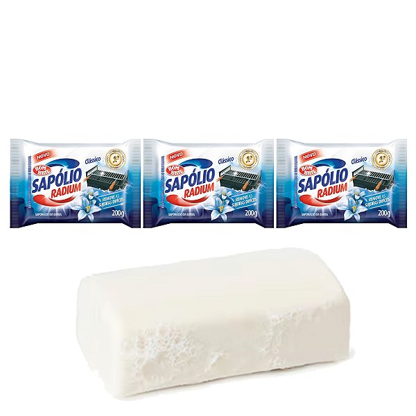Saponáceo Sapólio Radium Em Barra 200ml Bombril Kit 3