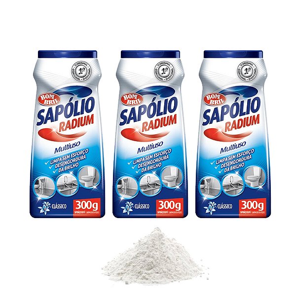Saponáceo Sapólio Radium Pó 300ml Bombril Kit 3
