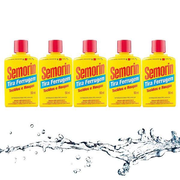 Tira Manchas Detergente Anti Ferrugem Semorin Kit 5