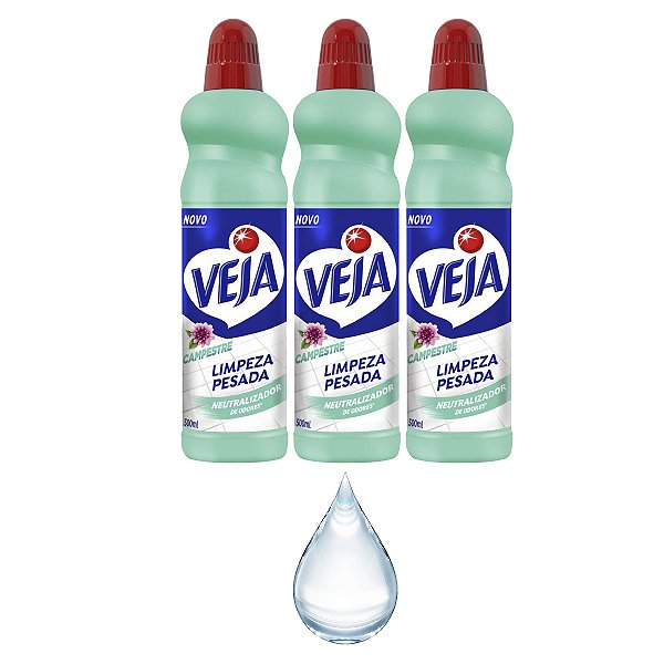 Veja Gold Limpeza Pesada Floral Campestre Com 500ml Kit 3