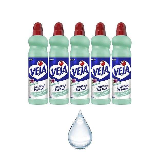 Veja Gold Limpeza Pesada Floral Campestre Com 500ml Kit 5
