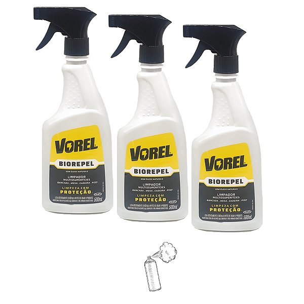 Limpador Multi superfícies Vorel Madeira Vidro Plástico kit3