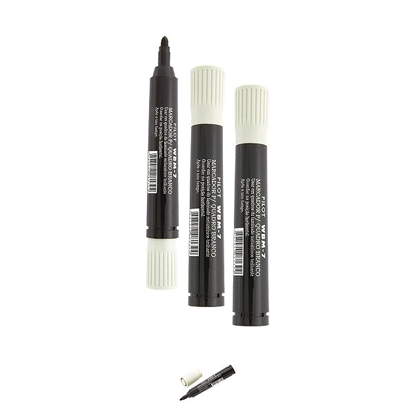 Caneta Marcadora Ergonômica Preta de Quadro Branco Kit 3