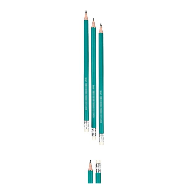 Lápis de escrever Grafite Sextavado com Borracha branca Kit3