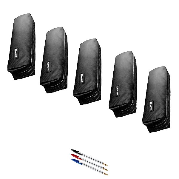 Estojo Preto Resistente Ecola Maquiagem Empresa Bolsa Kit 5