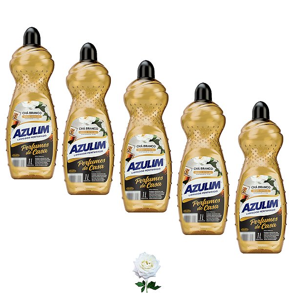 LIMPADOR PERFUMADO AROMA CHA BRANCO MARCA AZULIM KIT 5