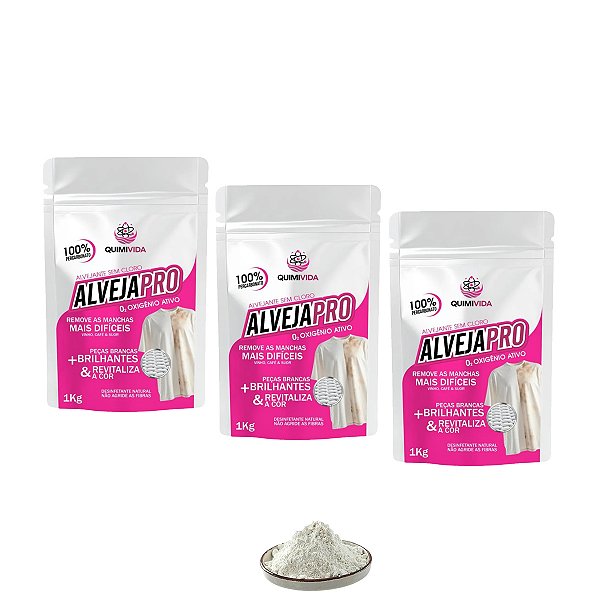 TIRA MANCHAS PERCABONATO DE SÓDIO ALVEJANTE 1KG KIT 3