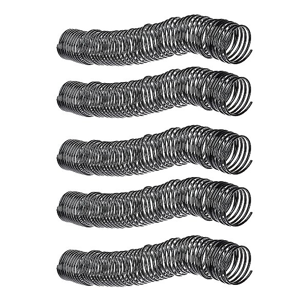 Espiral Preta Para Caderno Universitário 45 mm Kit 5