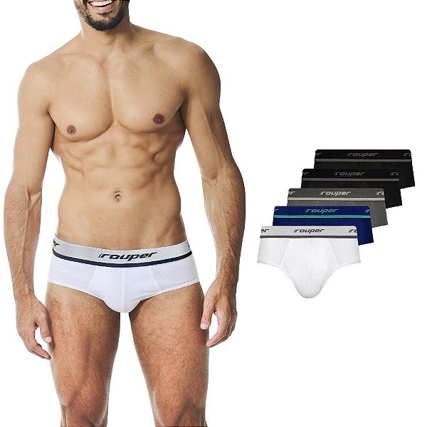 Kit 5 Cuecas Rouper Slip Algodão (Adulto)