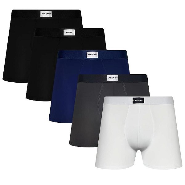 Kit 5 Cuecas Rouper Boxer Microfibra (Adulto)