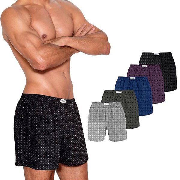 Kit 5 Cuecas Rouper Samba Canção Microfibra (Adulto)