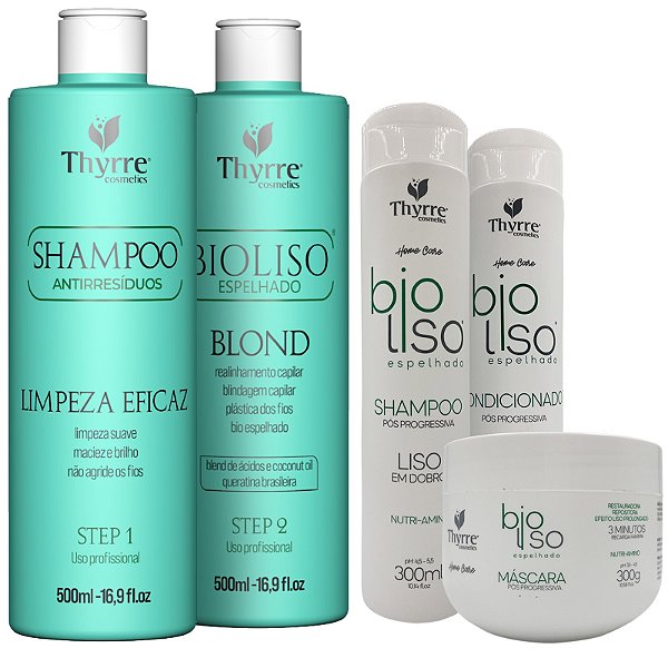 Kit Bio Liso Sem Formol Thyrre Cosmetics 500ml + Kit Thyrre Home Care Bioliso (3 passos)