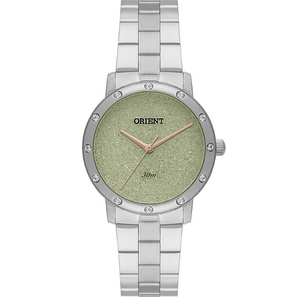 RELÓGIO ORIENT ETERNAL FEMININO VERDE FBSS0153 F1SX PRATA