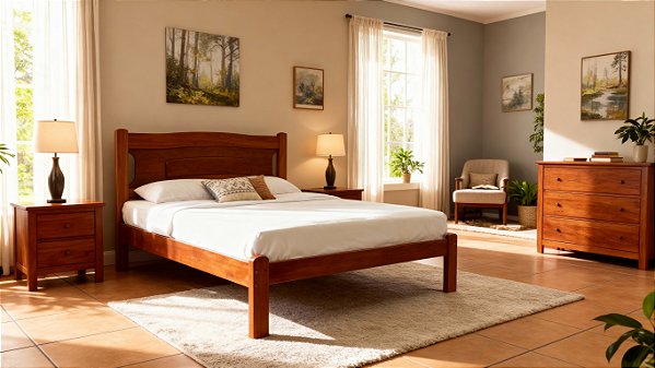 Cama Casal em madeira maciça REF 18/20